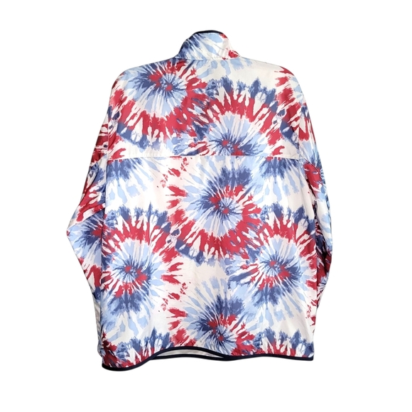 Eddie Bauer Men's Tie Dye Fireworks Pullover Windbreaker Size L Red White Blue - Picture 4 of 8